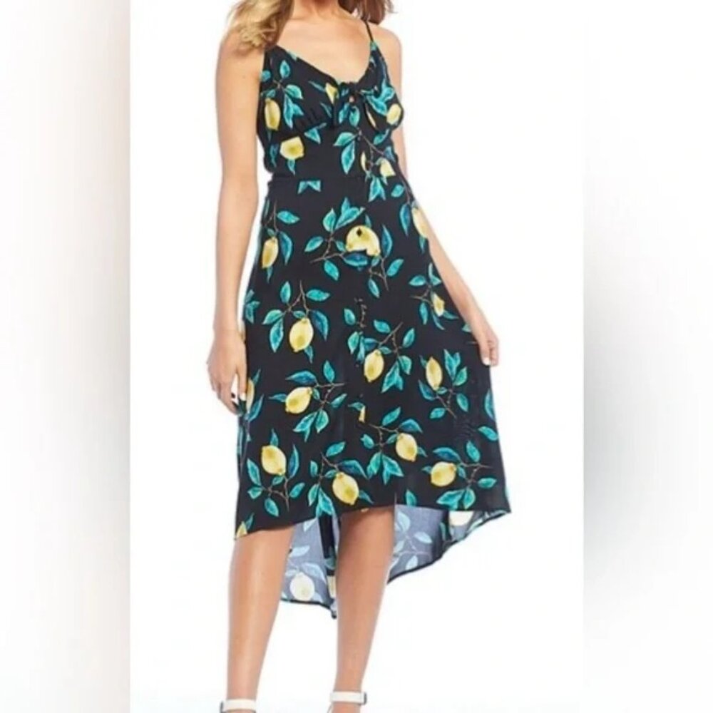 Jessica Simpson High-Low Button/Tie Lemon Dress